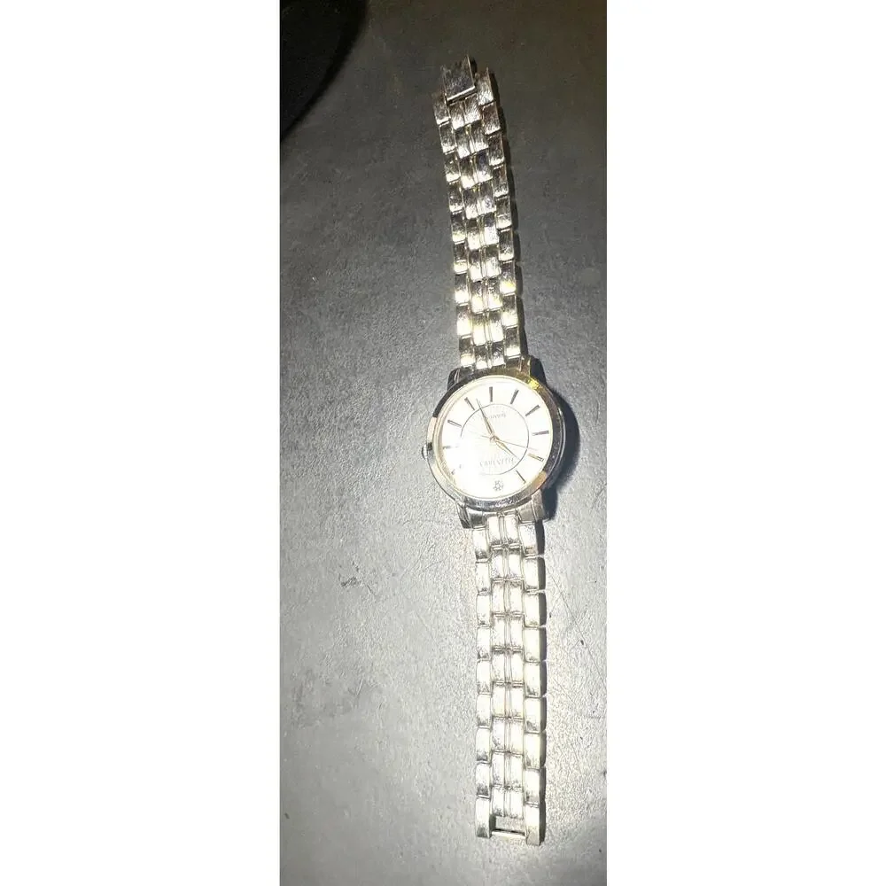 Women's 35mm Silver Tone Ellen Tracy Diamond Watch, Mop Face